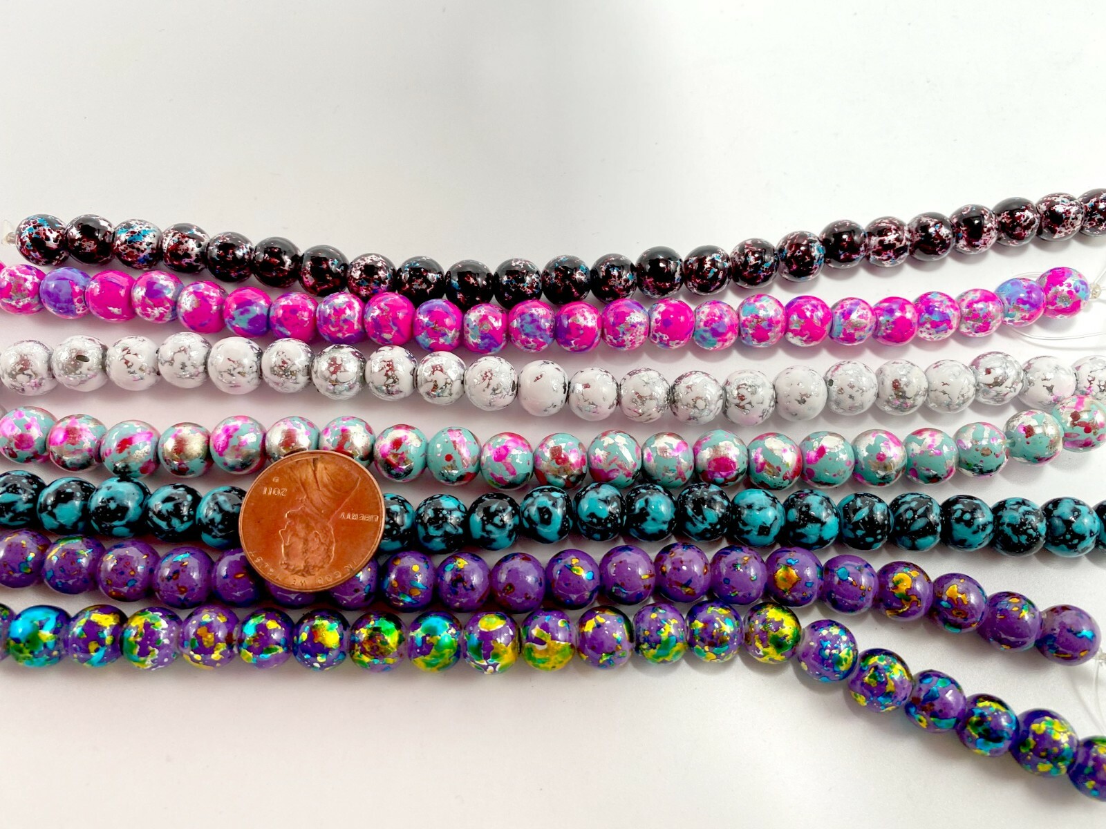 8mm Round Glass Beads for Jewelry Making Round Bead 200 pcs Specialty Mix