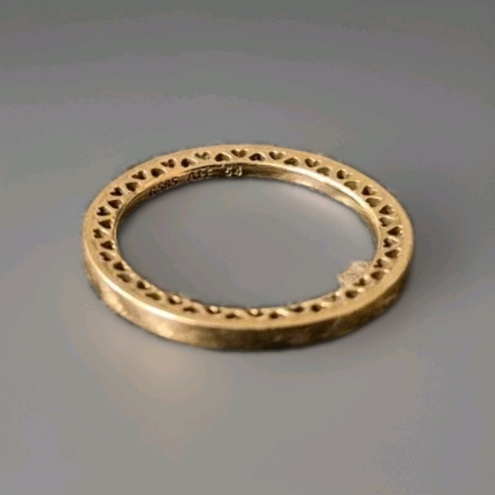 Pandora(2) 14k Yellow Gold Hearts of Pandora Sz US 6 & 6.5 Band Rings 5.43 Gram
