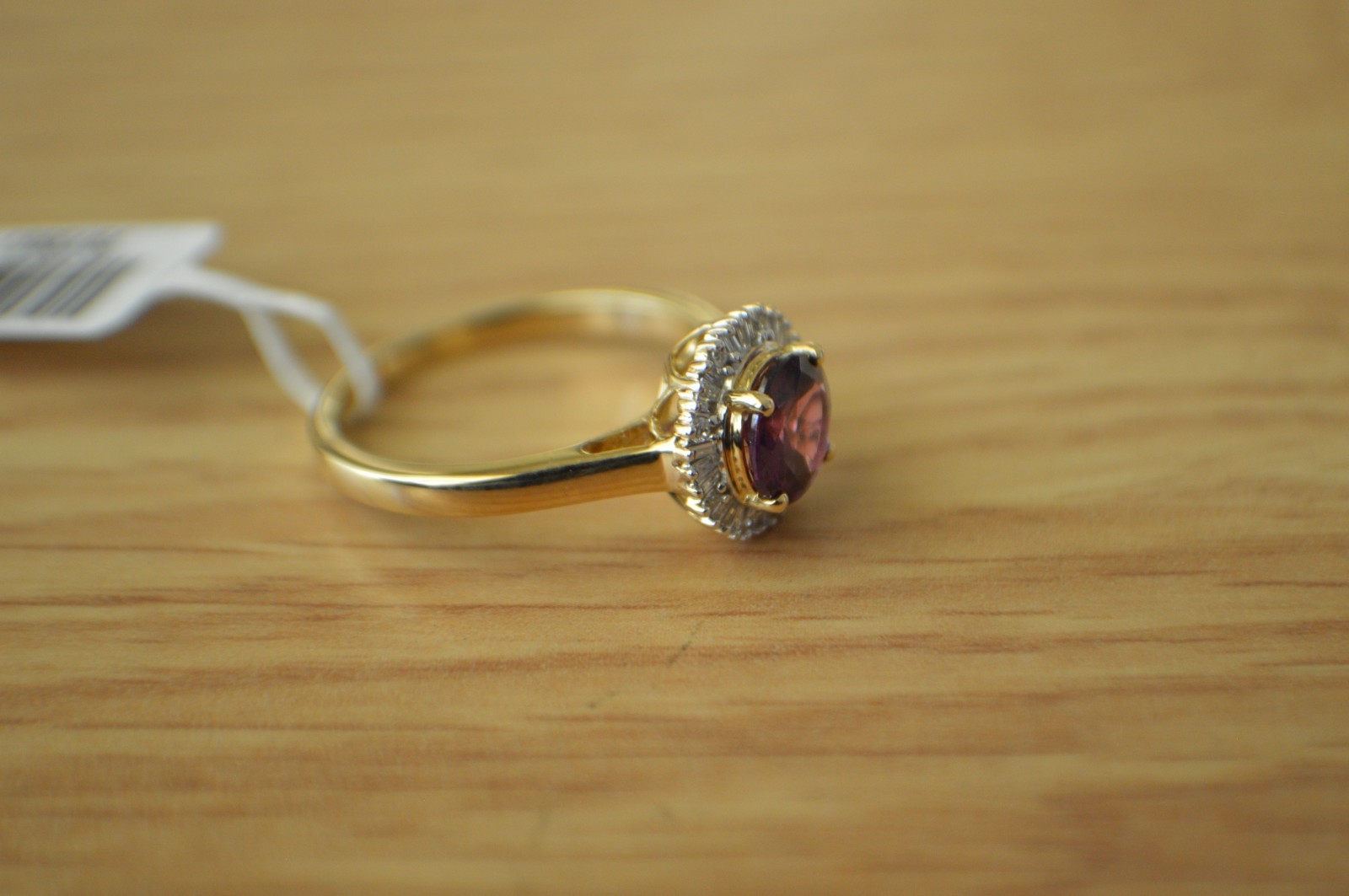 1.63ct Premium Ember Garnet / Diamond Ring 10K Yellow Gold Size 8 AGI Certified