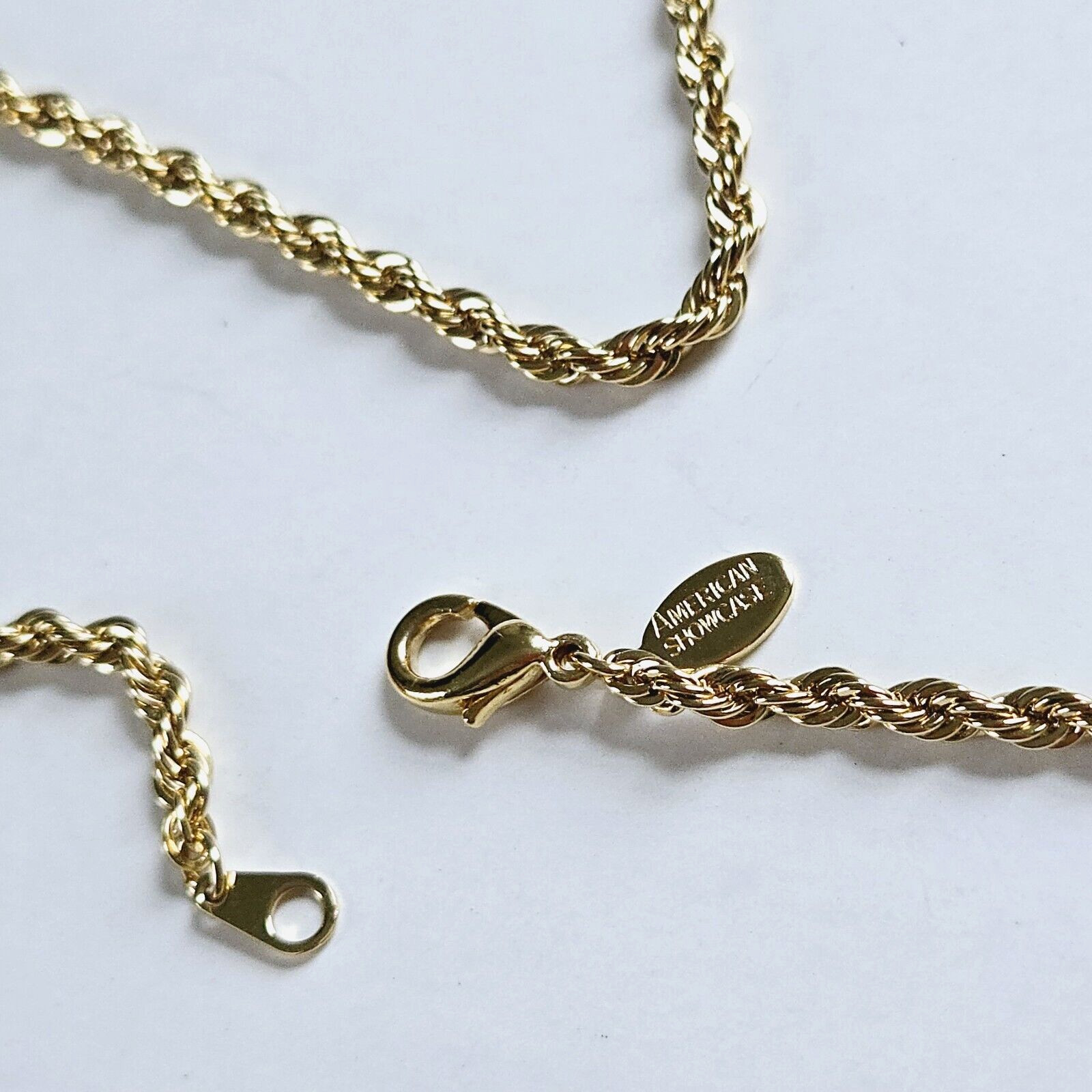 Vintage American Showcase Gold Plated Rope Chain Retro Classic Necklace 18″x 4mm