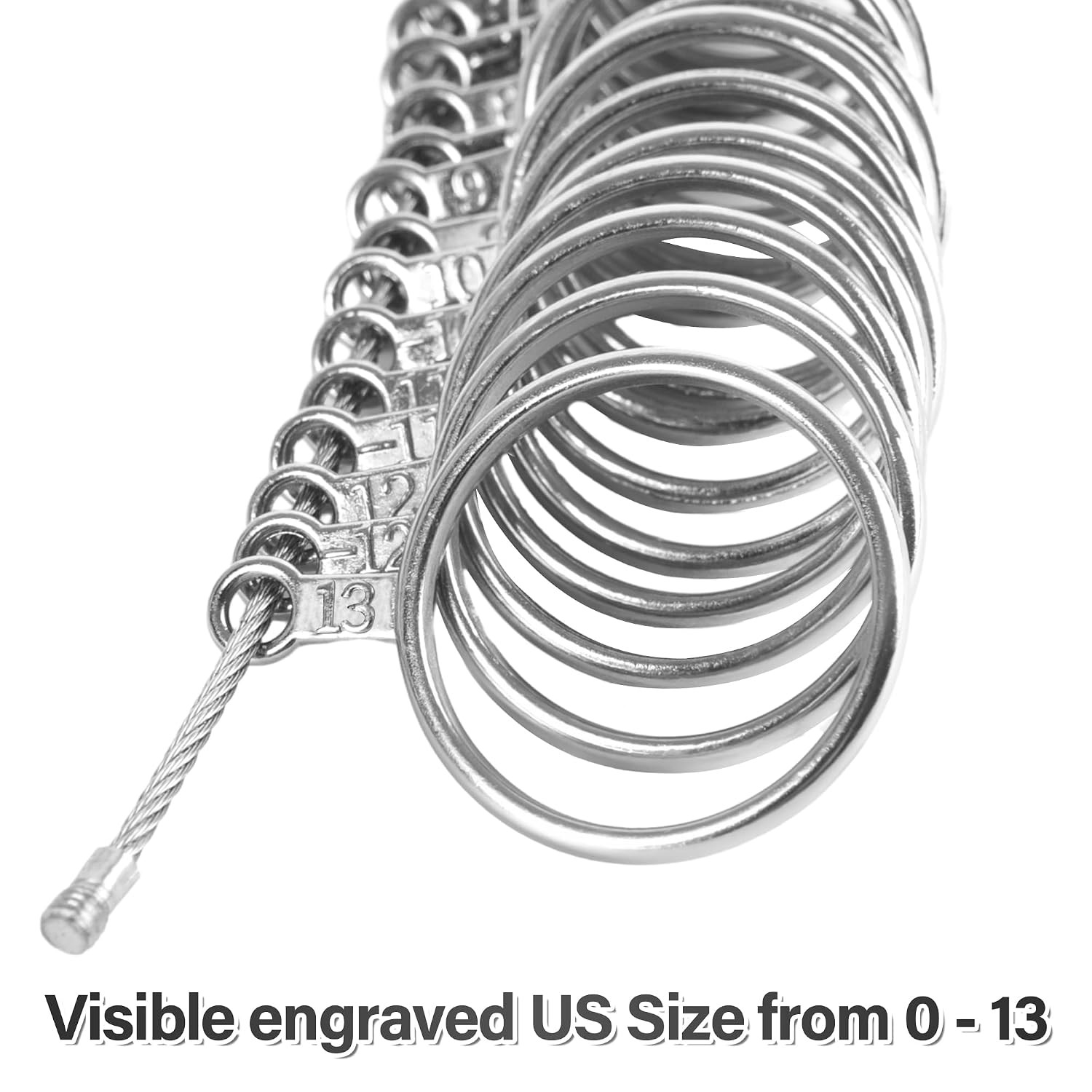 Ring Sizer Measuring Tool Stainless Steel Finger Rings Gauge 0-13 Sizing Measuri