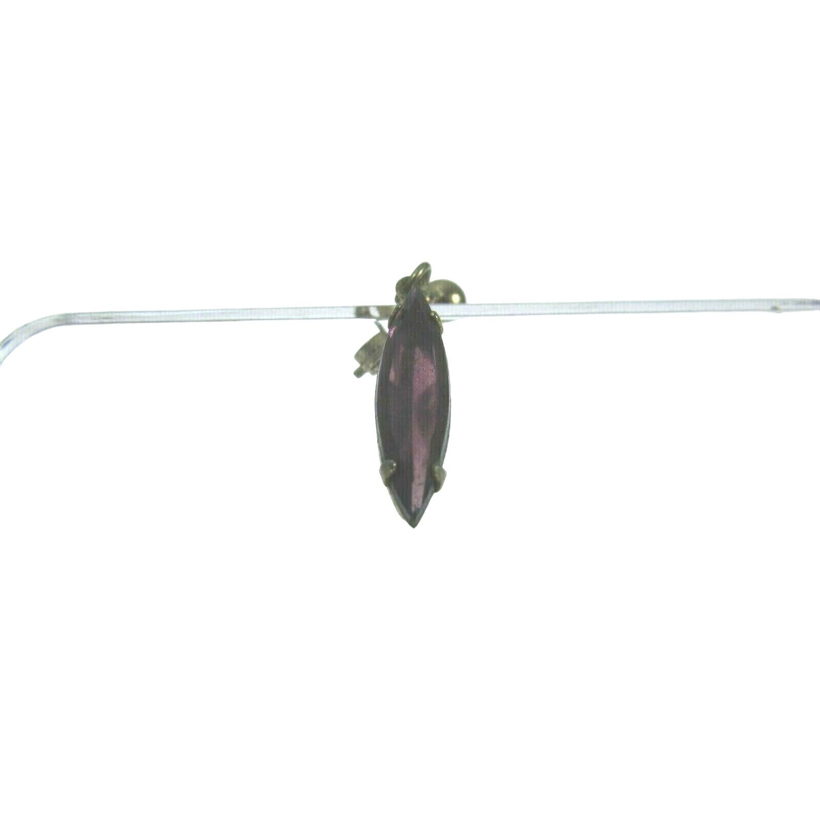 Vintage Faux Amethyst Drop Dangle Earrings Pierced 31460 Purple Lilac Lavender