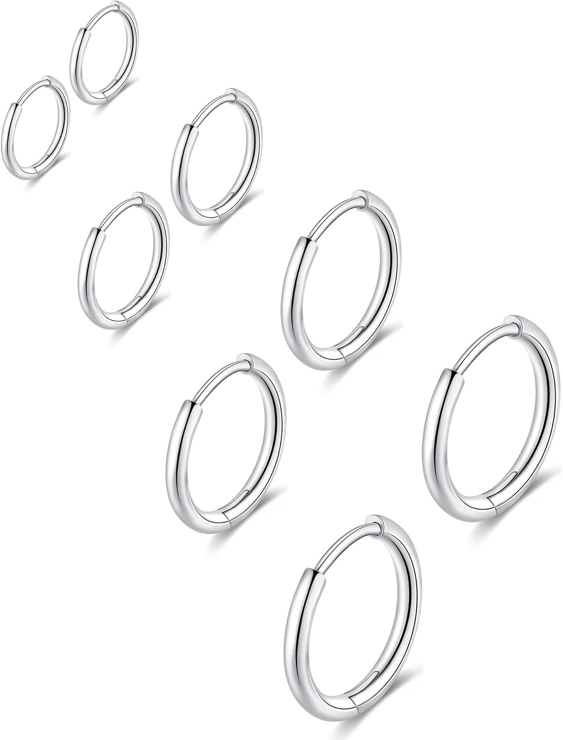 316L Surgical Stainless Steel Huggie Hoop Earrings 6Mm 8Mm 10Mm 11Mm 12Mm 14Mm H