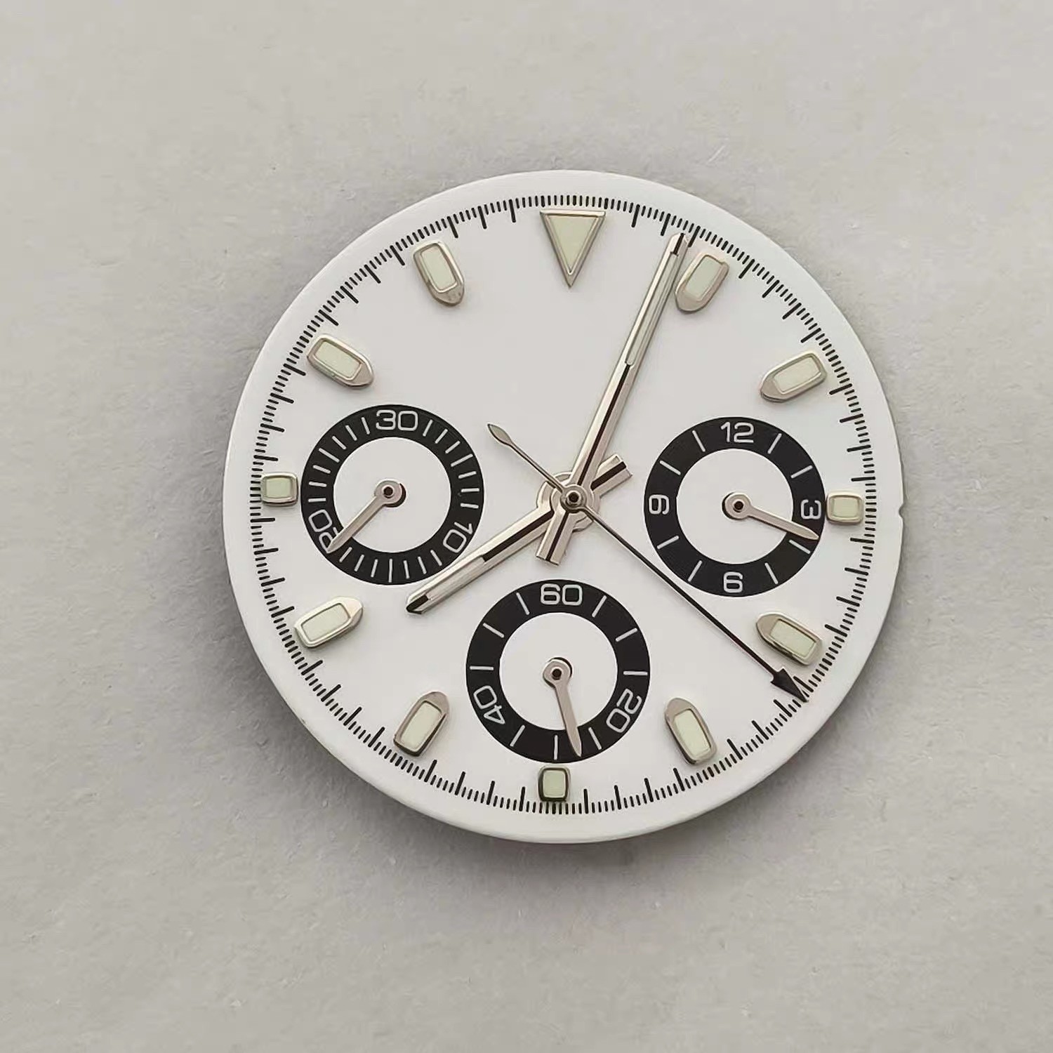 29.5mm Luminous VK63 Ceramic Watch Dial + Silver Hand Set