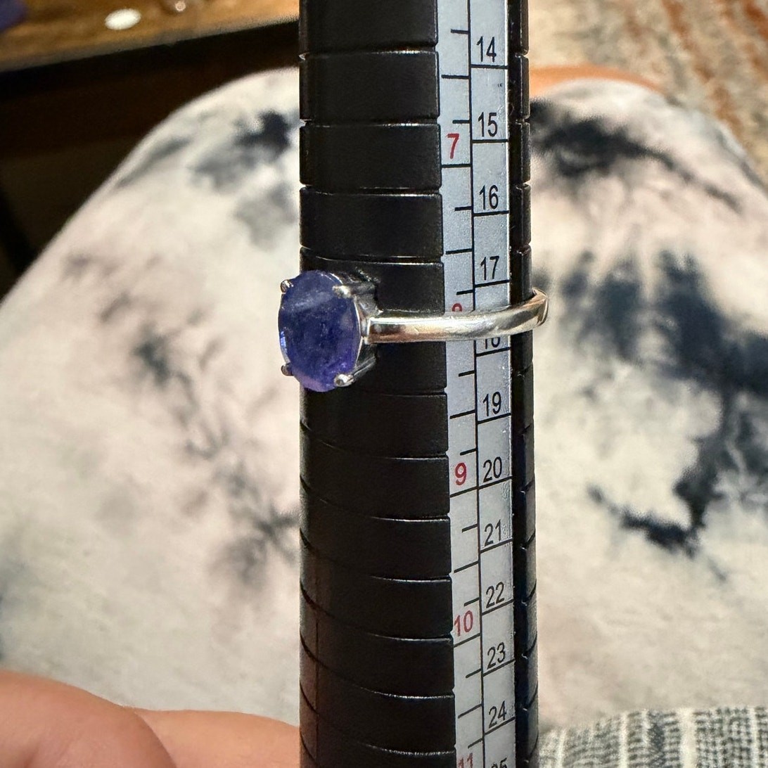 Stamped 925 Sterling Silver Natural Tanzanite Ring size 8