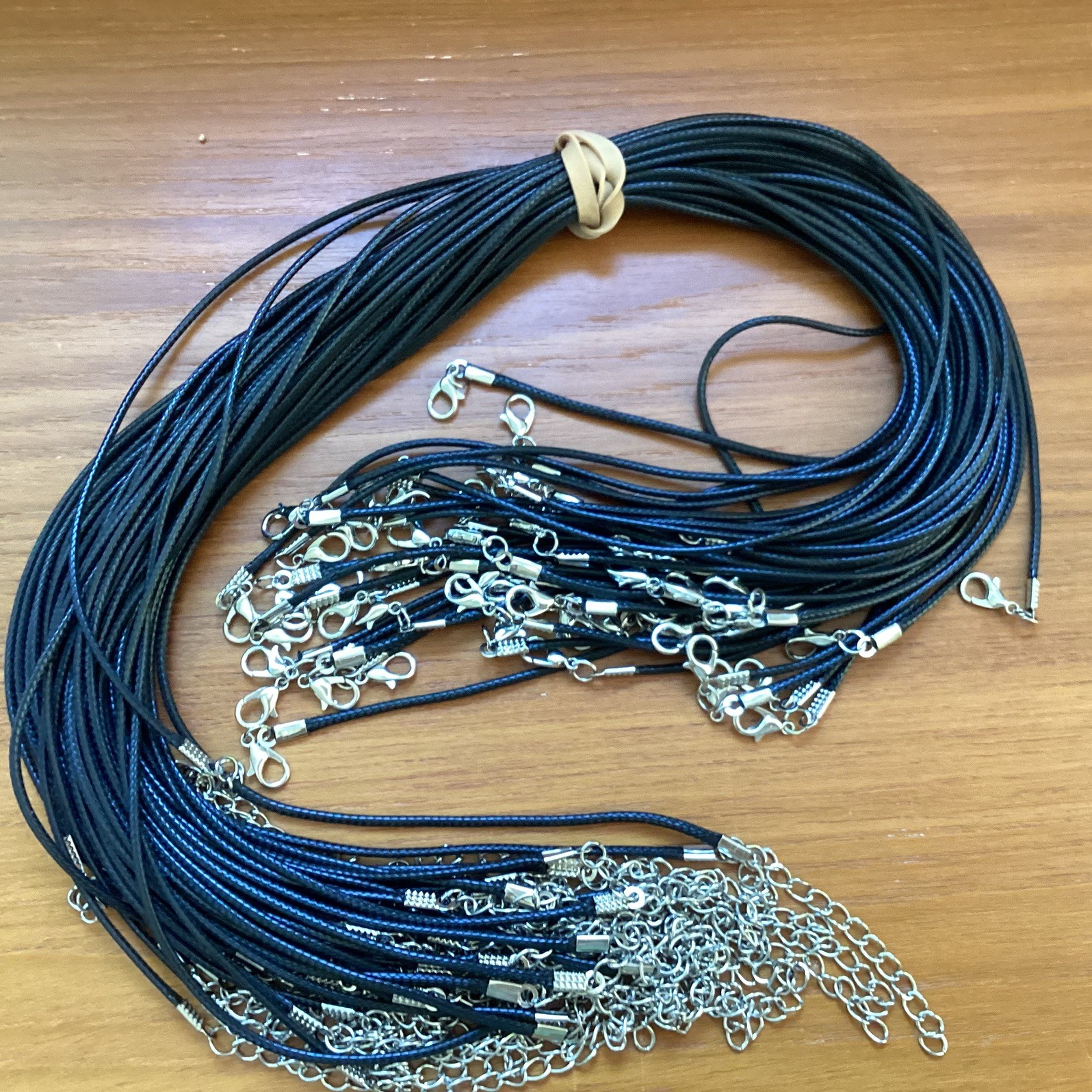 Braided PU Leather Necklace Cord Waxed Rope Stainless Steel Clasp Chain Men UK
