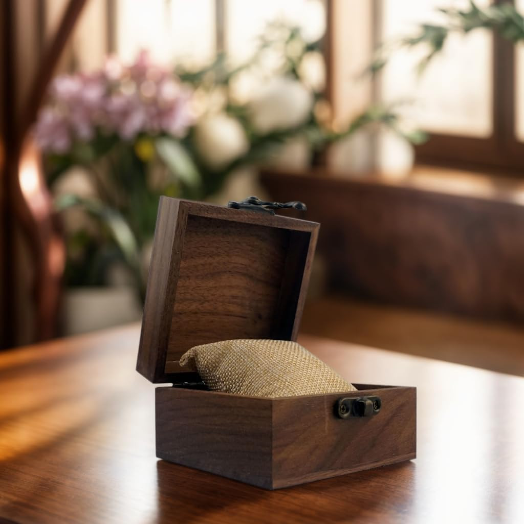 Walnut Wood Storage Box for Jewelry Watches Crafts Keepsake Gift