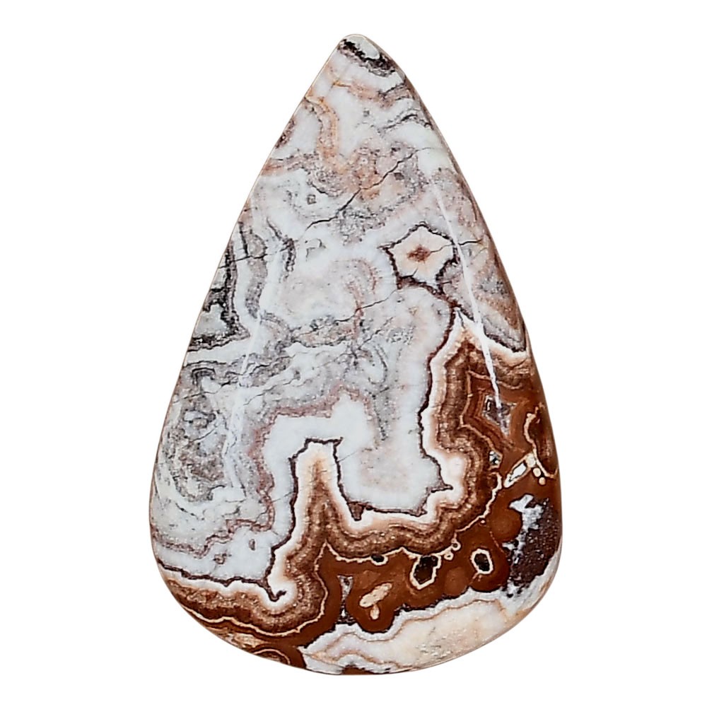 Natural Rosetta Picture Jasper 31.4×20.3×6 mm Pear Polished Gemstone LS01758-24