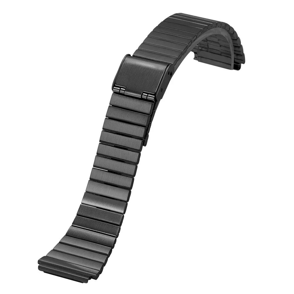 New 18mm 20mm Classic Watch Band Strap for Casio A158 A168 Silver Black Bracelet