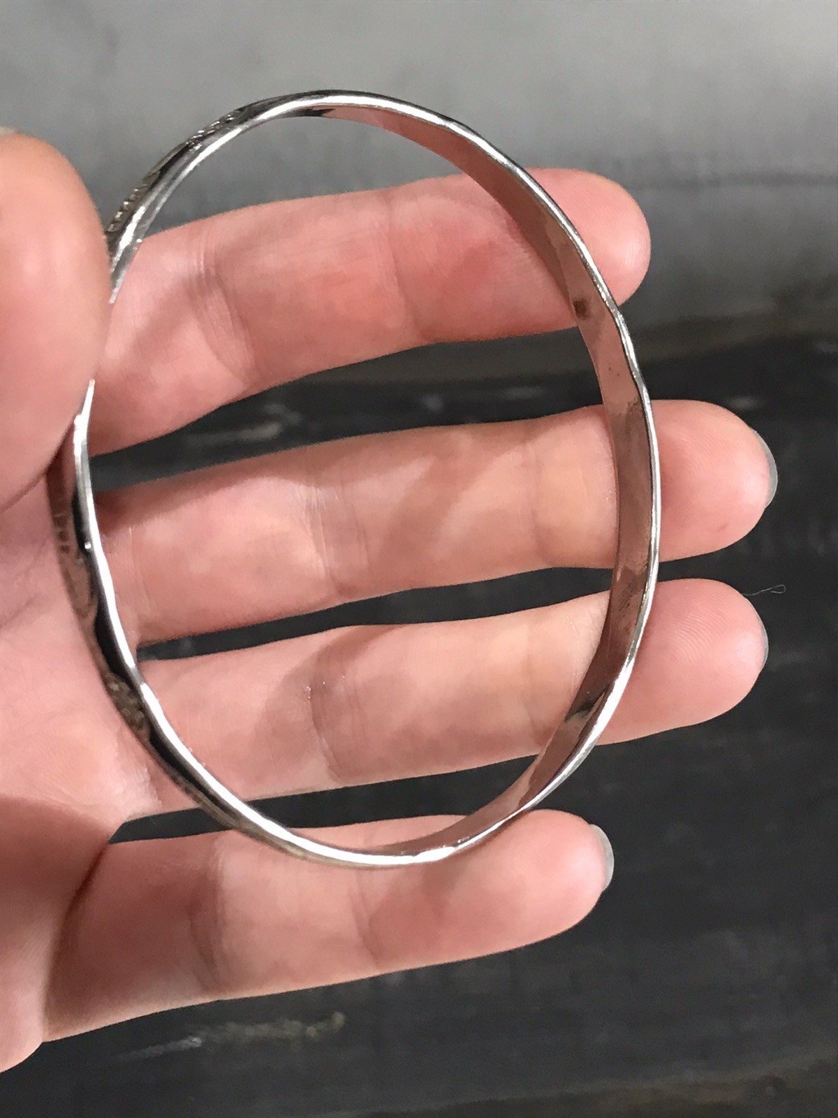 Vintage Silver 900 Marked Signed TAXCO Heavy Bangle Bracelet 15.0 g