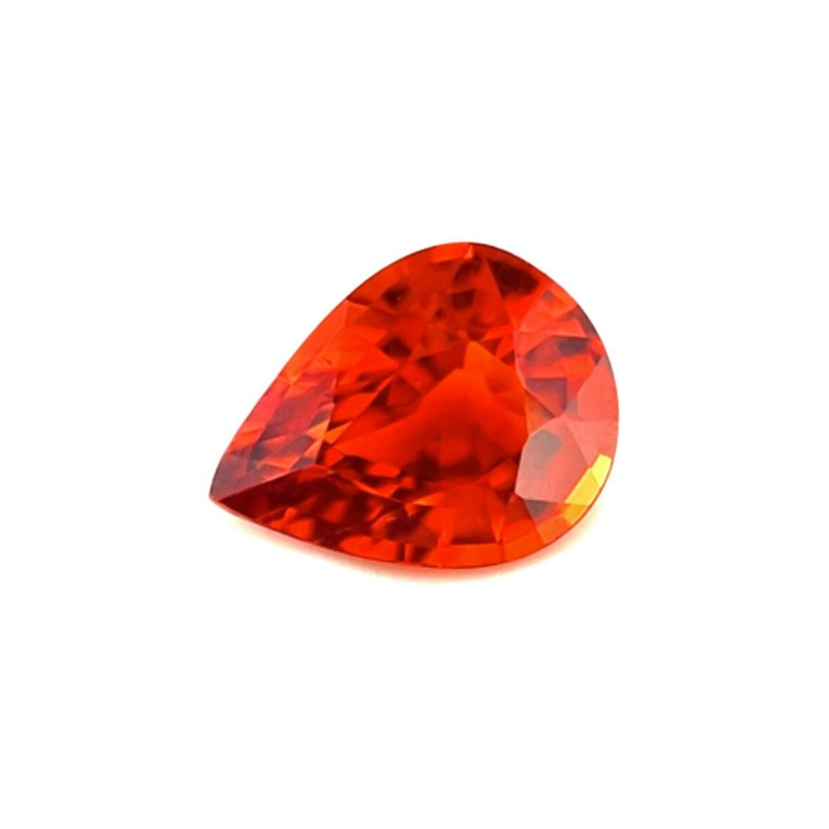 Fine NATURAL 1.55ct VIVID MANDARIN Orange Spessartine Garnet Pear Cut 8×6.2mm VS