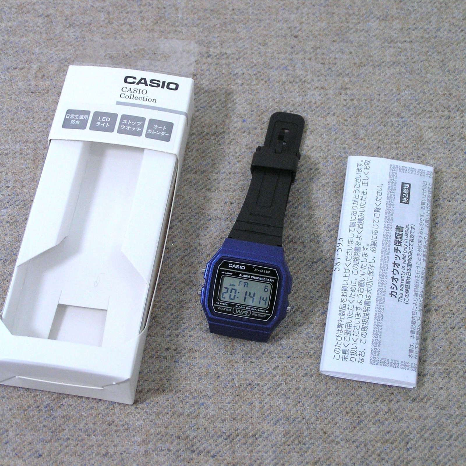 UK STOCK CASIO F-91WM-2AJH Japan Exclusive Digital Watch Classic Imported Model