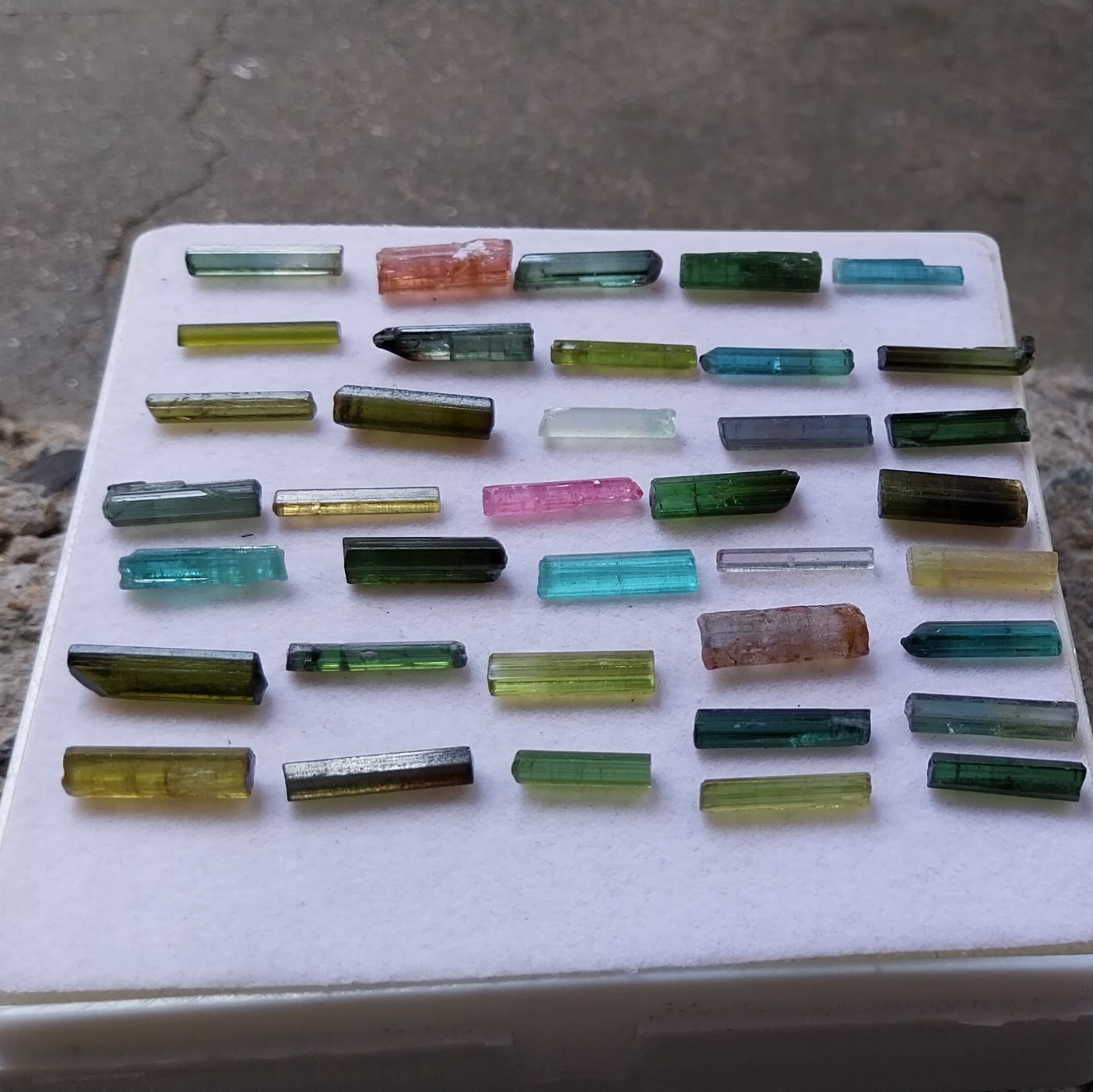56.5 Ct 10.5 to 14.5 MM Natural Multi Tourmaline Raw Rough Pencil 37 Piece Lot