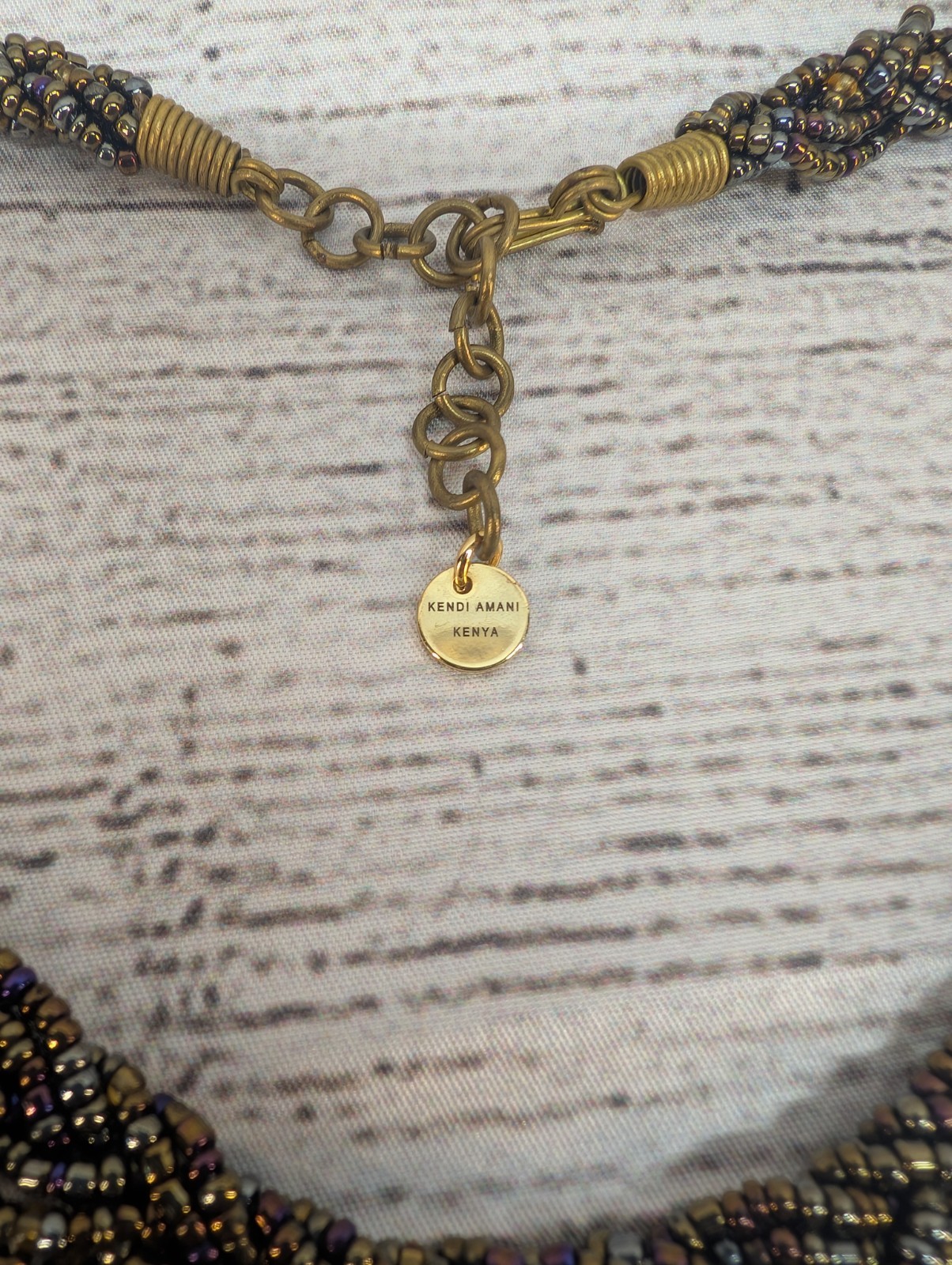 Kendi Armani Africa Beaded Necklace Deep Earth Tone Rare Vintage