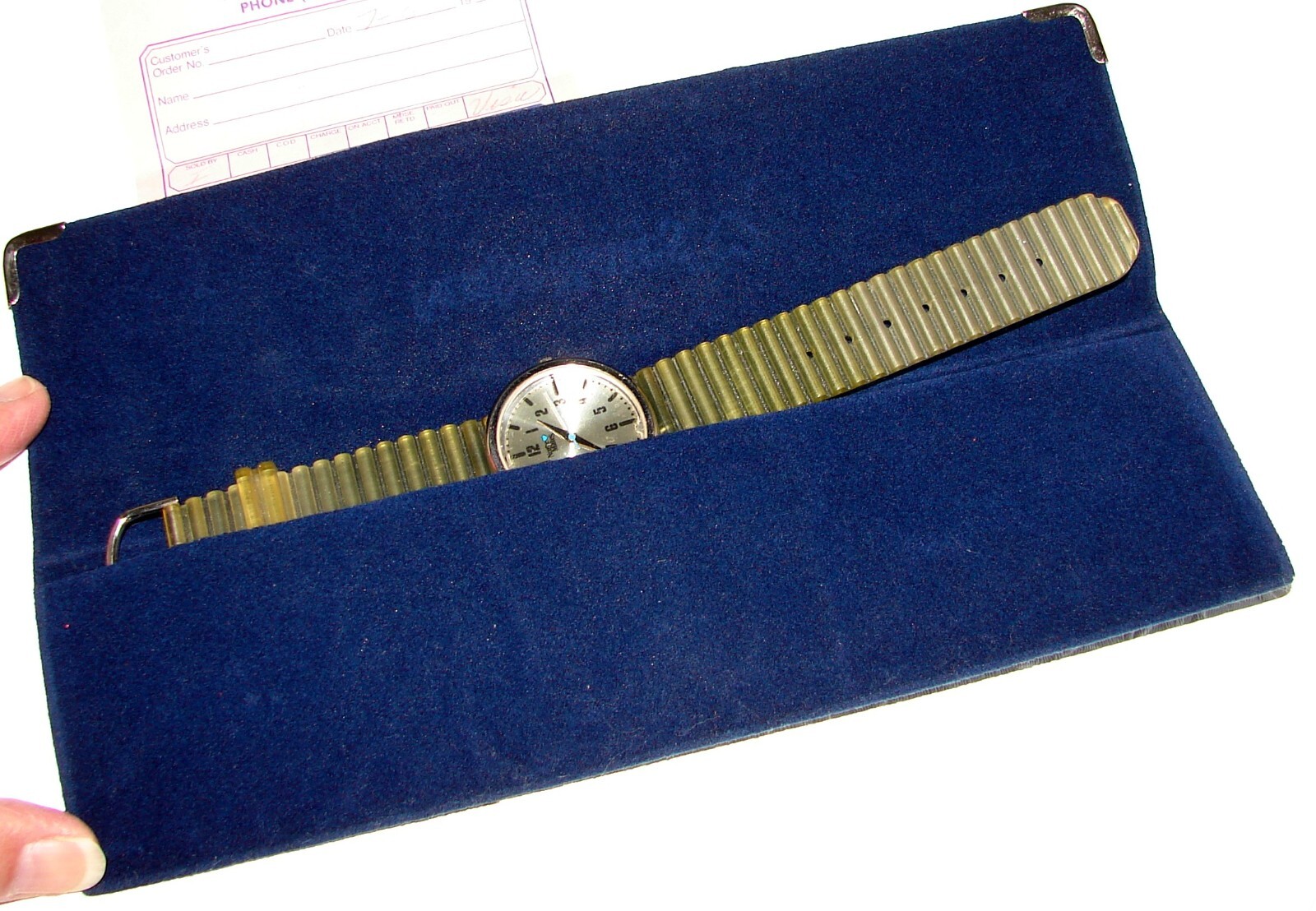 Vtg 1990 Nurse Mates WATCH w/Orig Case & Papers, Rubber Band, Hong Kong B67