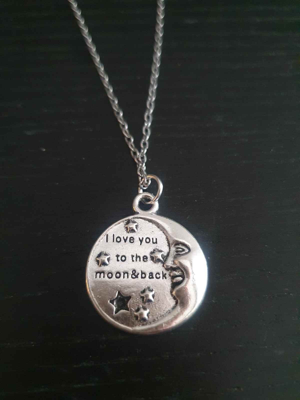 Elegant 925 Sterling Silver I Love You To The Moon And Back Pendant Necklace