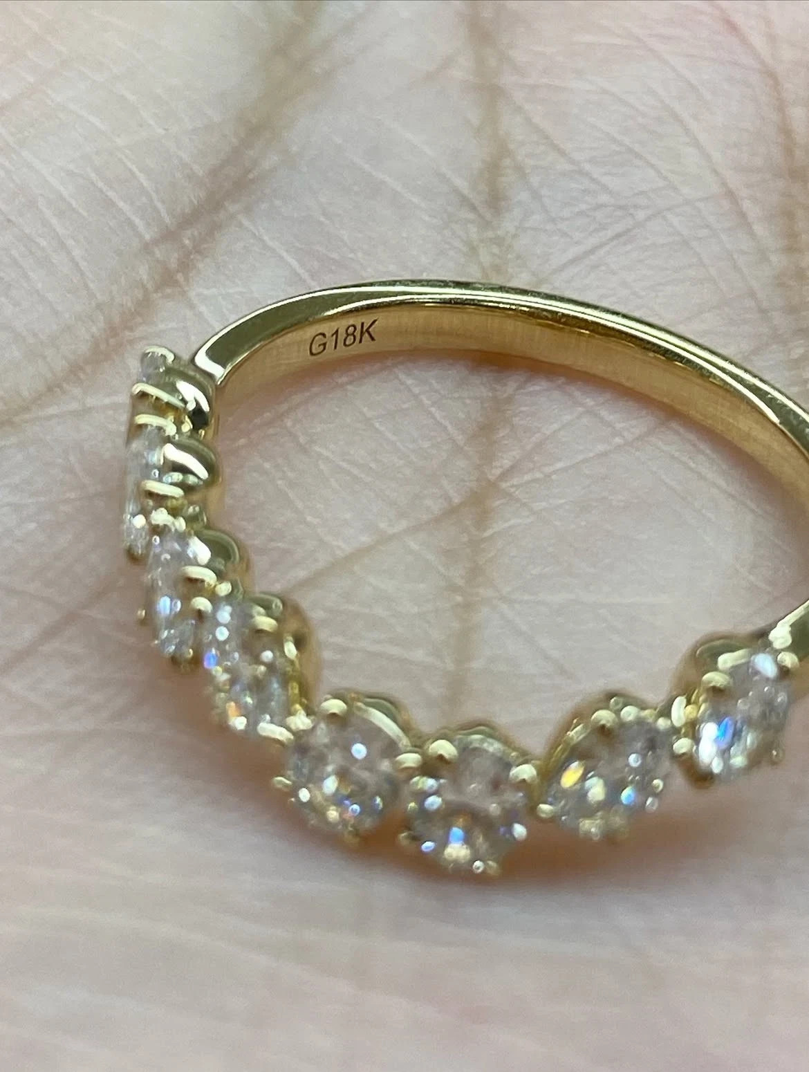 2.50Ct Oval Cut Natural Diamond Half Eternity Wedding Band 14K Yellow Gold 6 7 8
