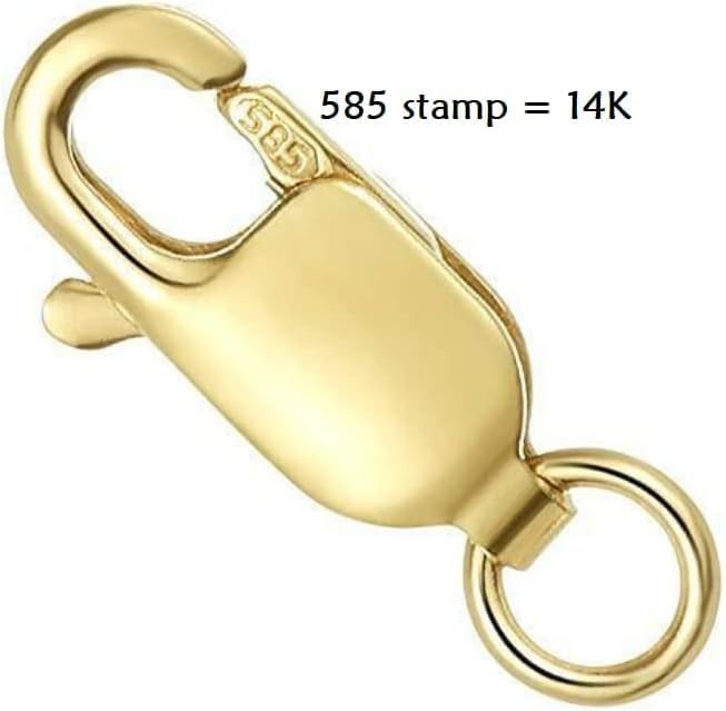 Single 14K Solid Yellow Gold Lobster Catch Lock Replacement for Necklaces, Brace