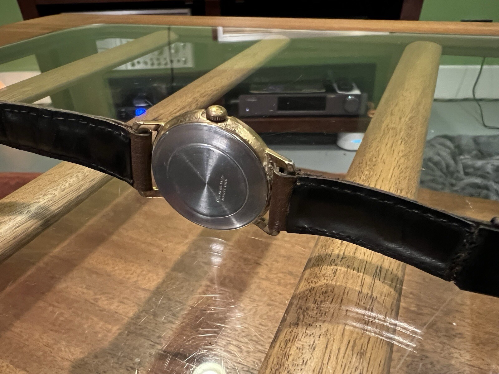 Vintage Timex Marlin Men’s Date Watch 16560 02576 Gold Mechanical Leather Band