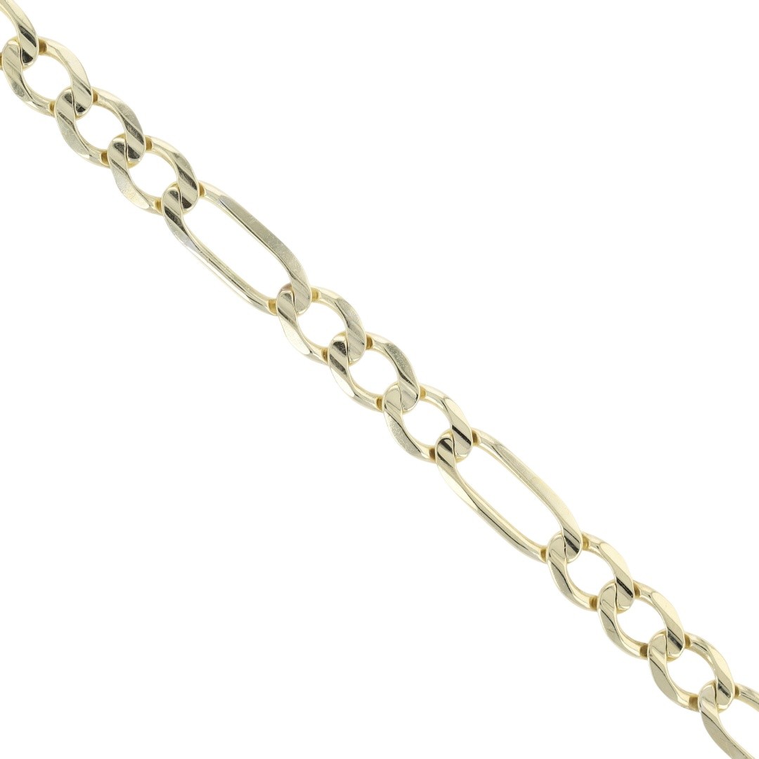 Midas 7.2mm Figaro Link Chain 9″ Bracelet 10k Yellow Gold Türkiye 12.03 Grams