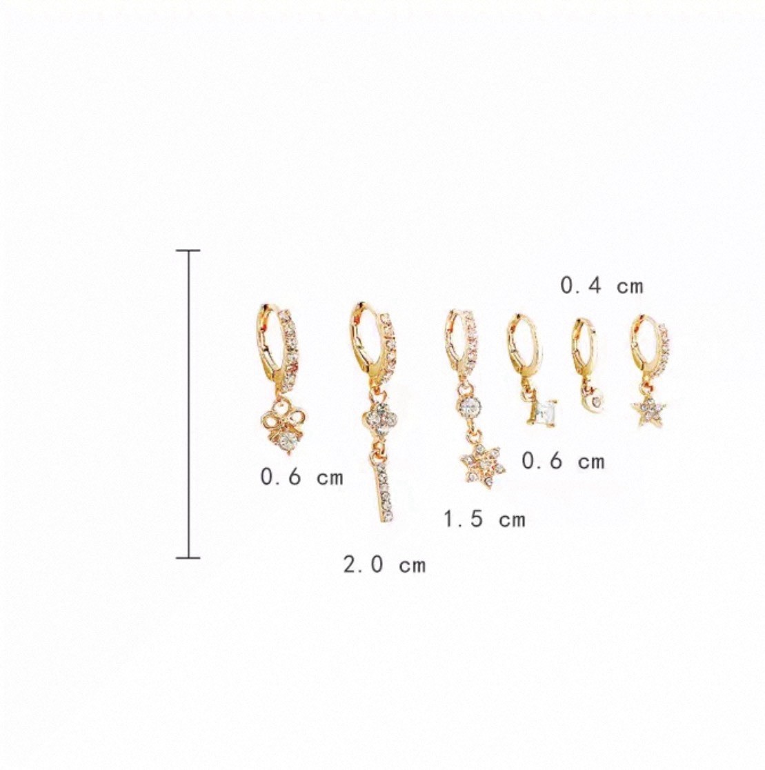 6 Pairs Titanium Steel Earrings Set Gift Box Included Random Style Free Shipping