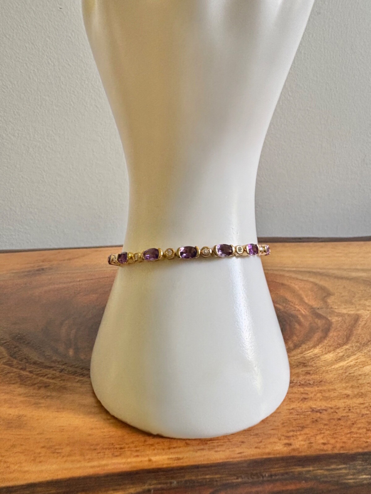 Uruguayan Amerhyst, Moissanite Bracelet – 6.50 inches (6.50 ctw.)
