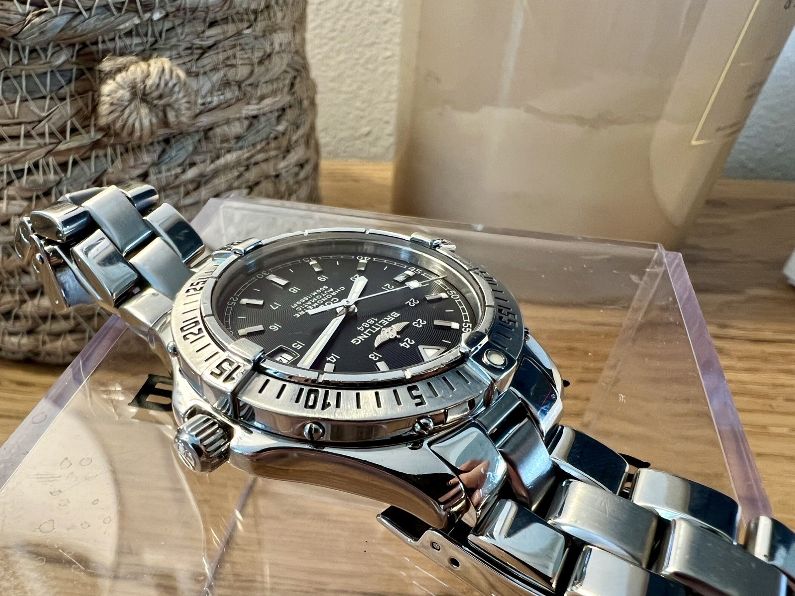 Breitling Colt Ocean Automatic Watch 38mm Black Dial A17350 w/ OEM Bracelet