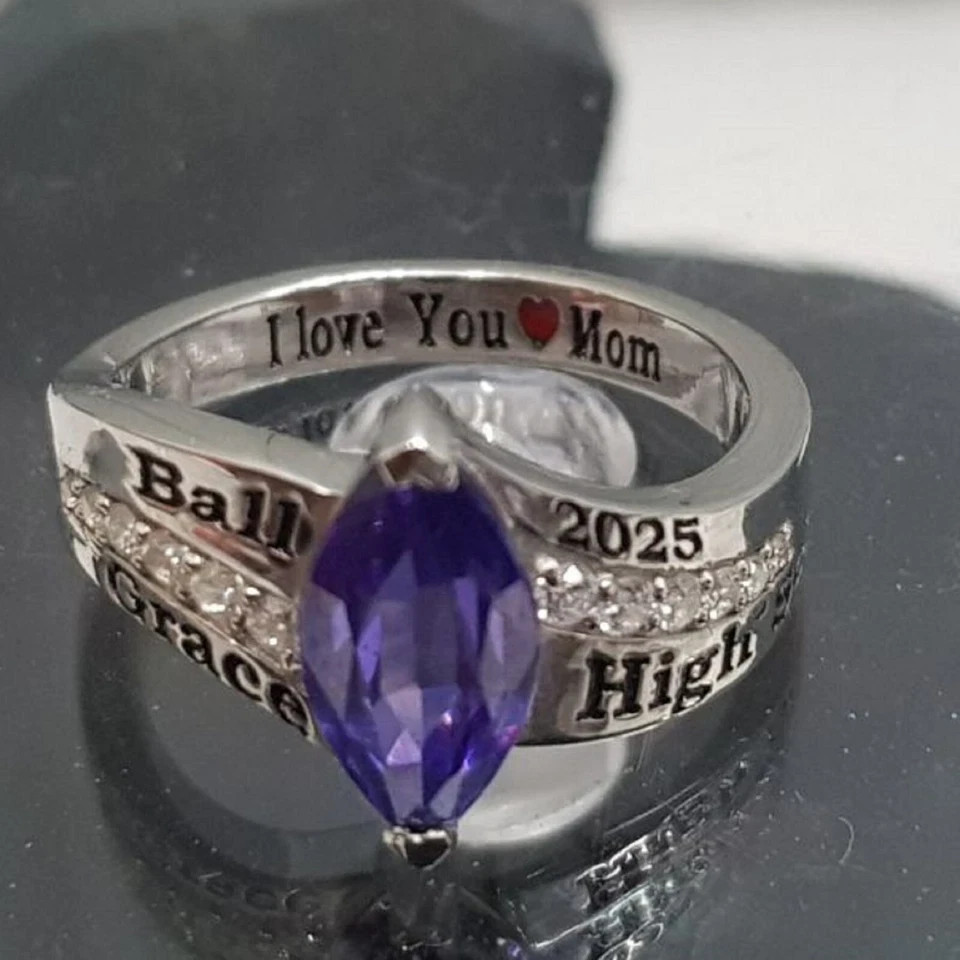 Graduation Class Ring Custom Made High School College Gift 925 Sterling Silver