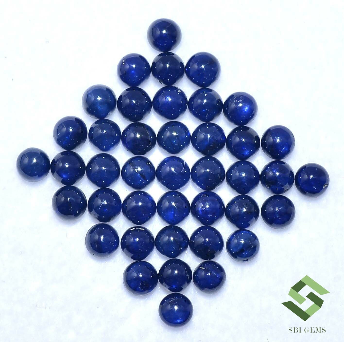 3 mm Natural Blue Sapphire Round Cabochon Lot 40 Pcs 7.71 CTS Loose Gemstones