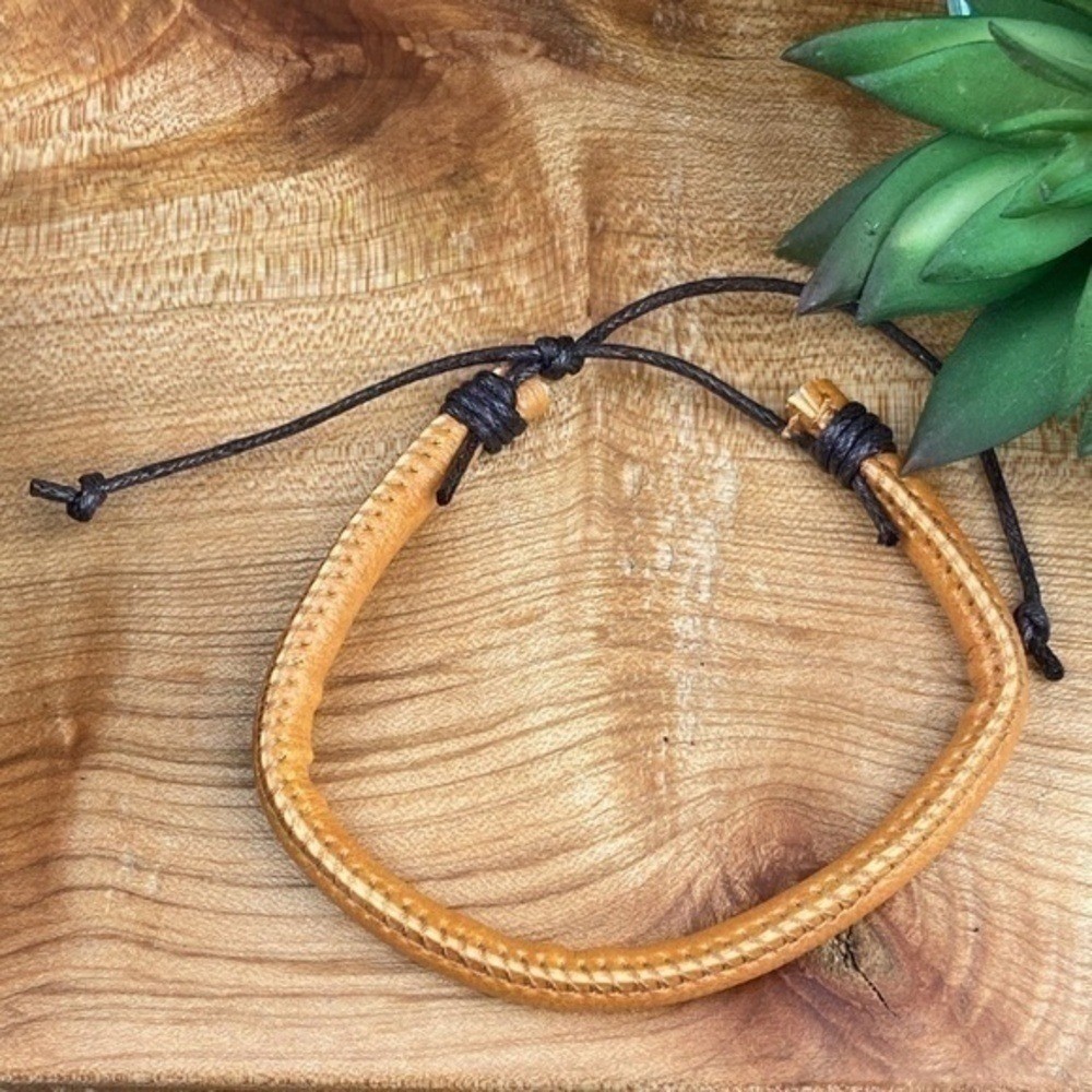 Mens Bracelets Bundle Adjustable Faux Leather & Hemp Onyx Stone Beads