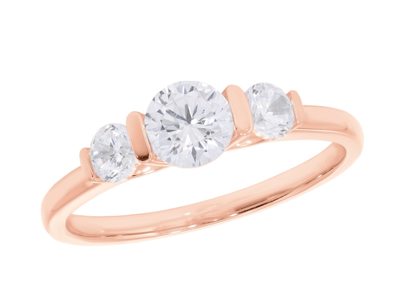 0.87 ct Round Lab Grown Diamond Engagement Ring Certified 14k Gold