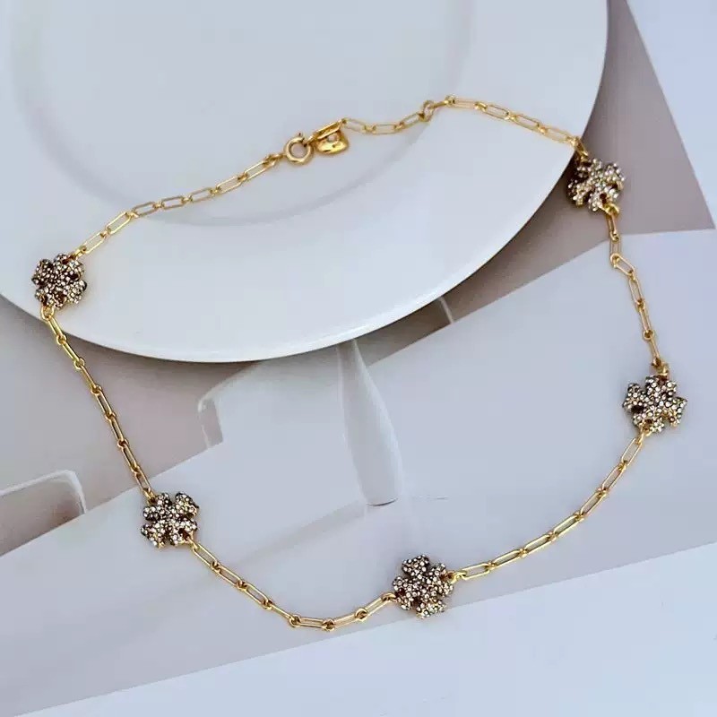 New Tory Choker Gold Necklace with Jewelry Pouch Size length: 38cm
