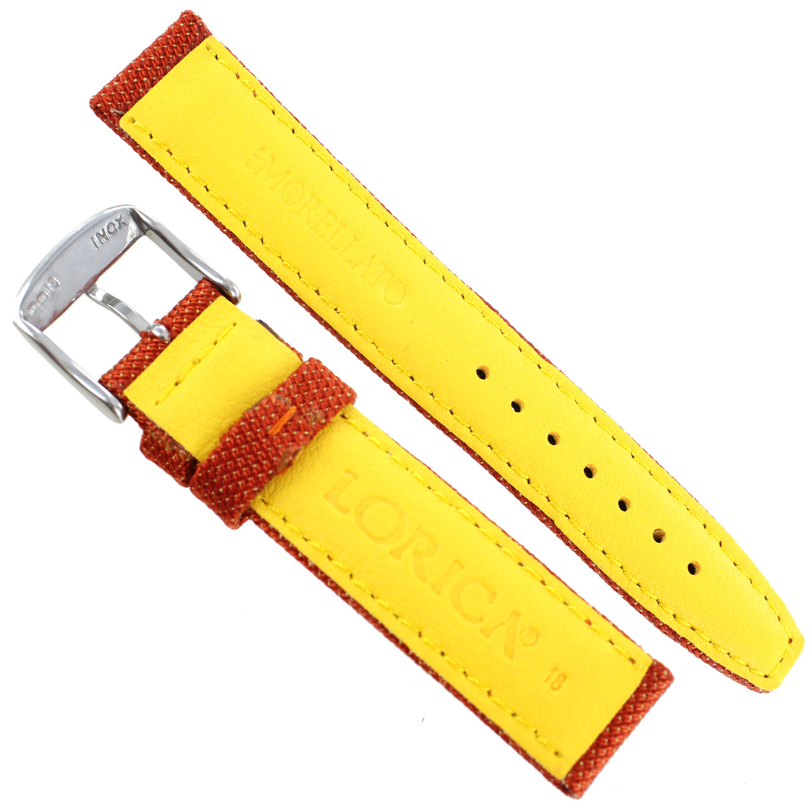 18mm Morellato Spinnaker Burnt Orange Made with Kevlar Lorica Padded Mens Band