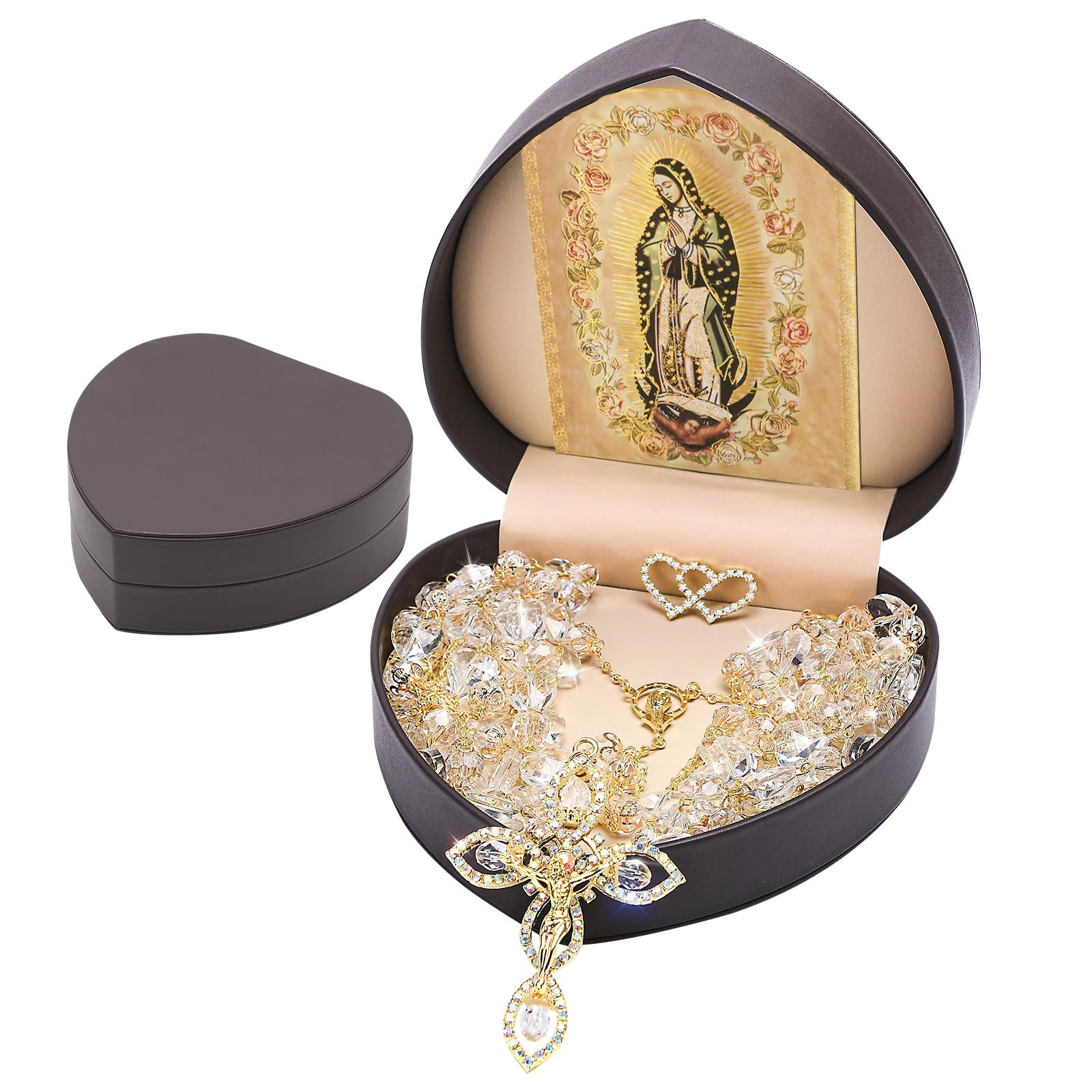 Heart Box Crystal Rosary Wedding Lasso Lazo Para Boda Catolica Los Novios