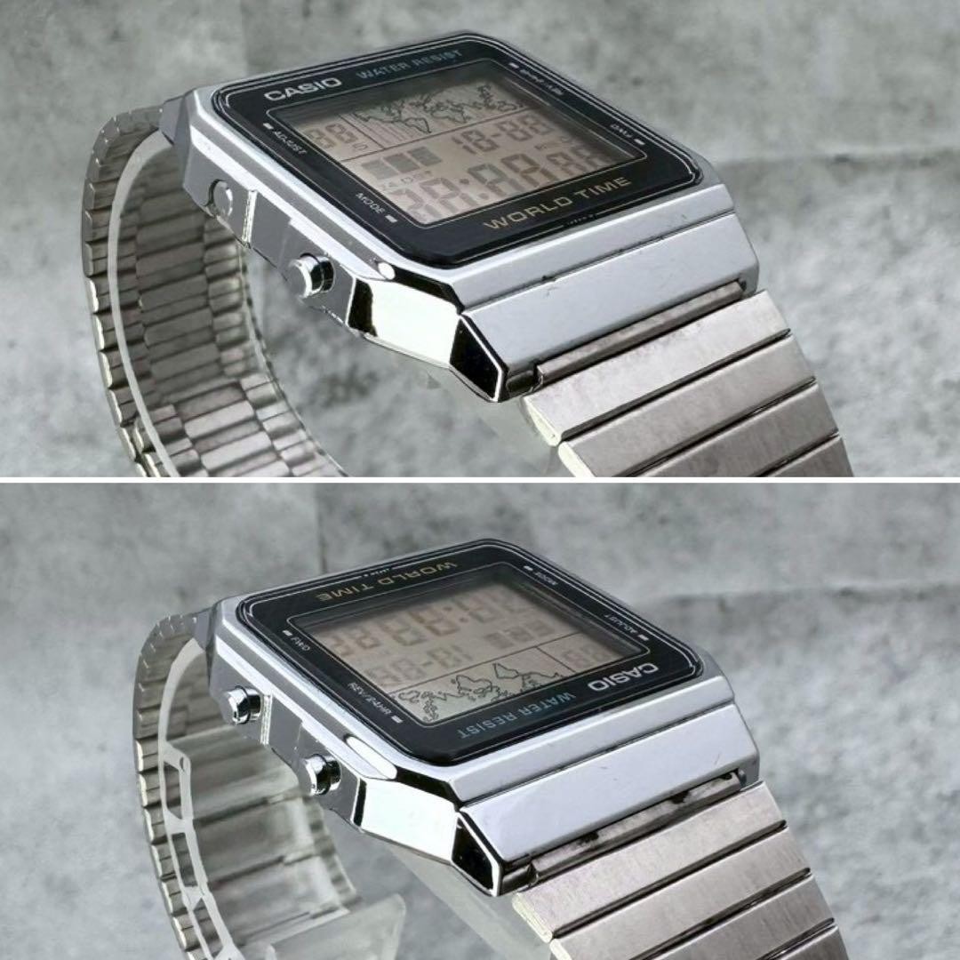 80s New Battery Level Working CASIO A300U World Time World Map