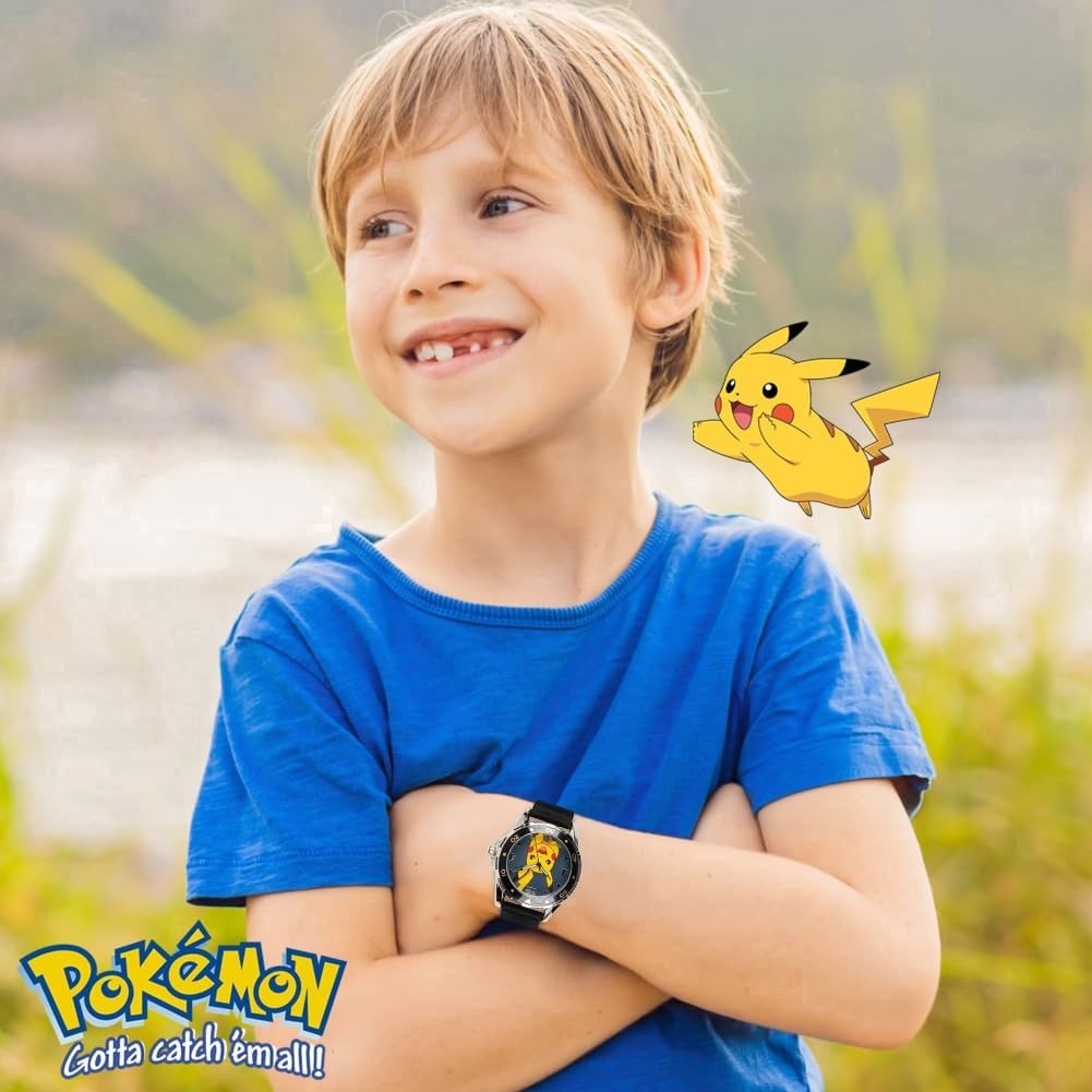 Accutime Pokemon Pikachu Analog Quartz Watch for Kids Boys Girls Adults