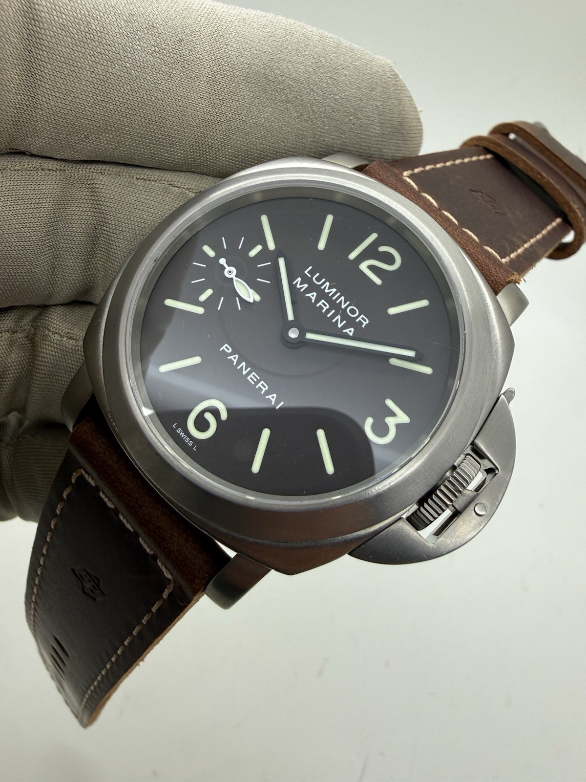 2021 Panerai Luminor 44mm Titanium Brown Dial Manual Wind PAM00061 PAM61 B+P