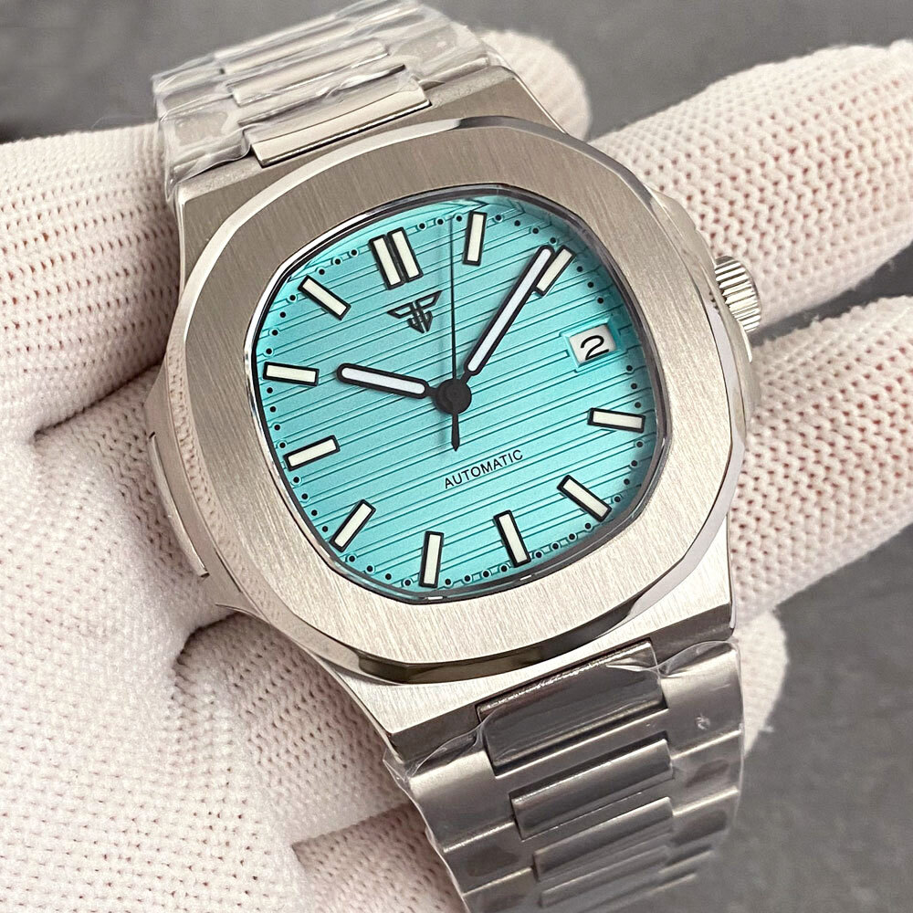 Square 40mm Retro Dress Sapphire 20ATM Green Luminous NH35A Automatic Watches