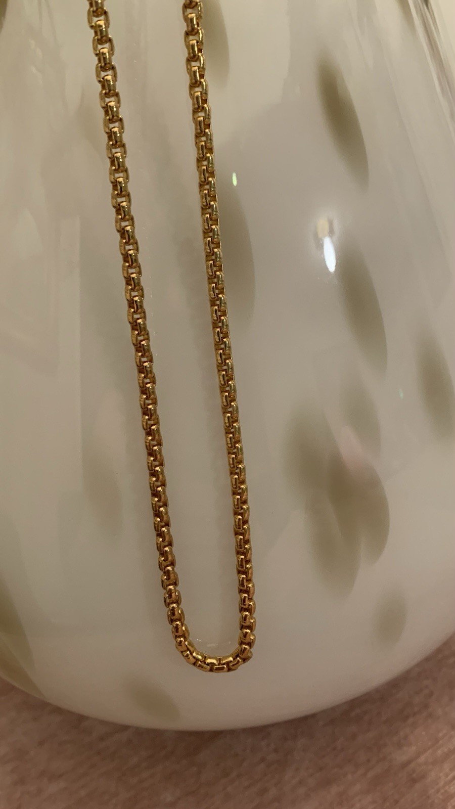 Women’s Rounded Box Chain 18”Made In Italy Excellent Condition Gold Tone