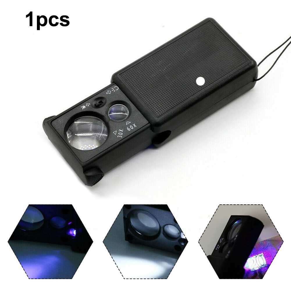 Magnifying Glass Jewelry DIY Magnifier LED Light Lens Portable Pull-out