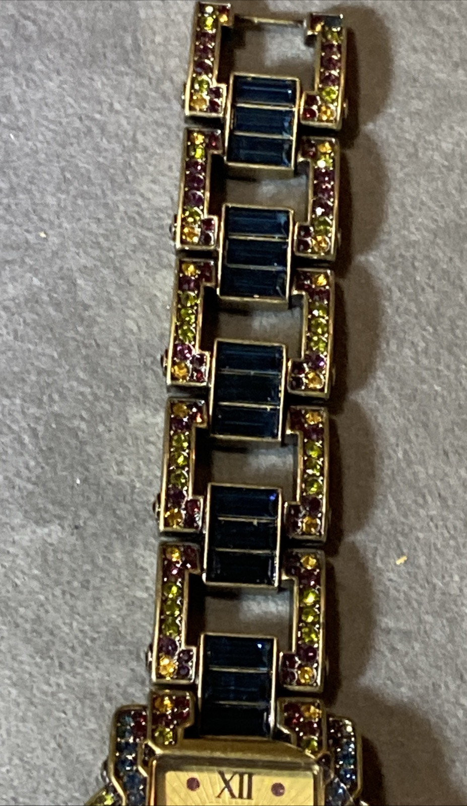 Heidi Daus Women’s Bracelet Watch Rectangle Art Deco Swarovski Crystals NEW