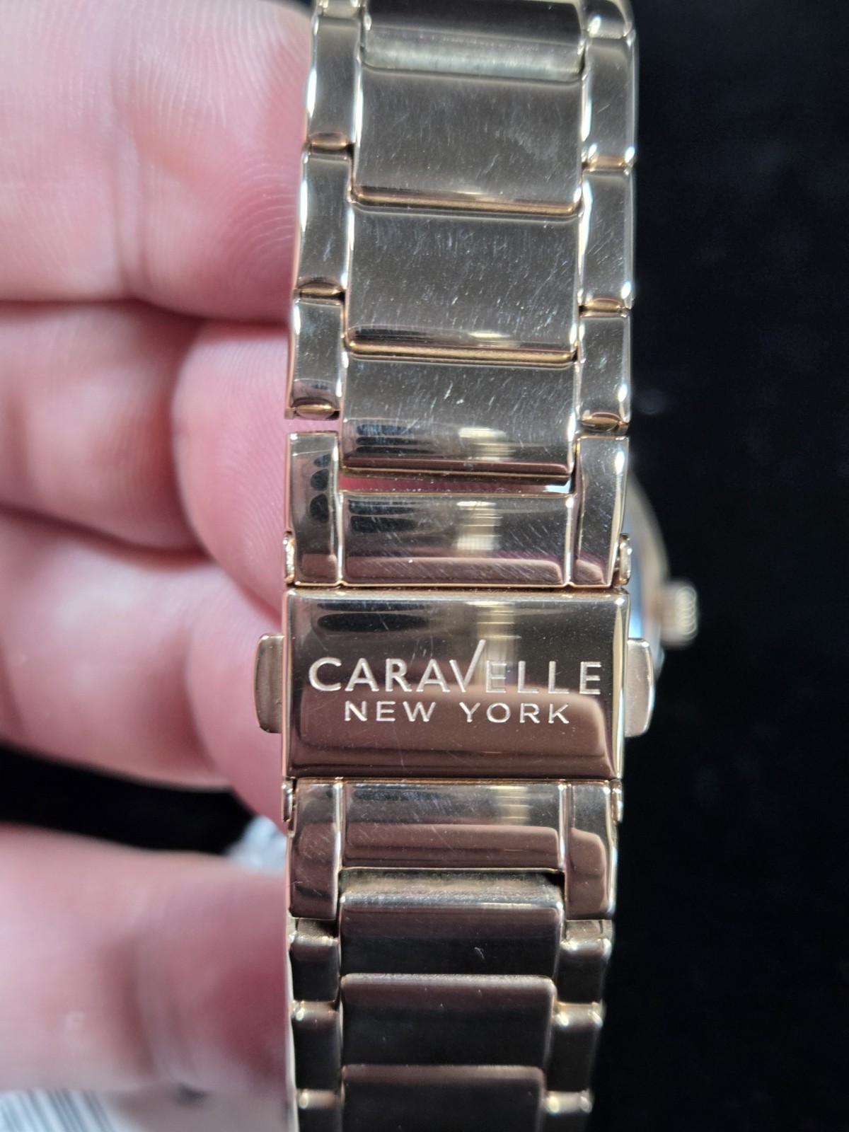 Caravelle New York 44N108 White Dial, Rose Gold Case, White/Rose Gold Band