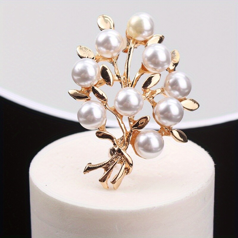 Retro High-end Fashion Literary Pearl Flower Leaf Brooch