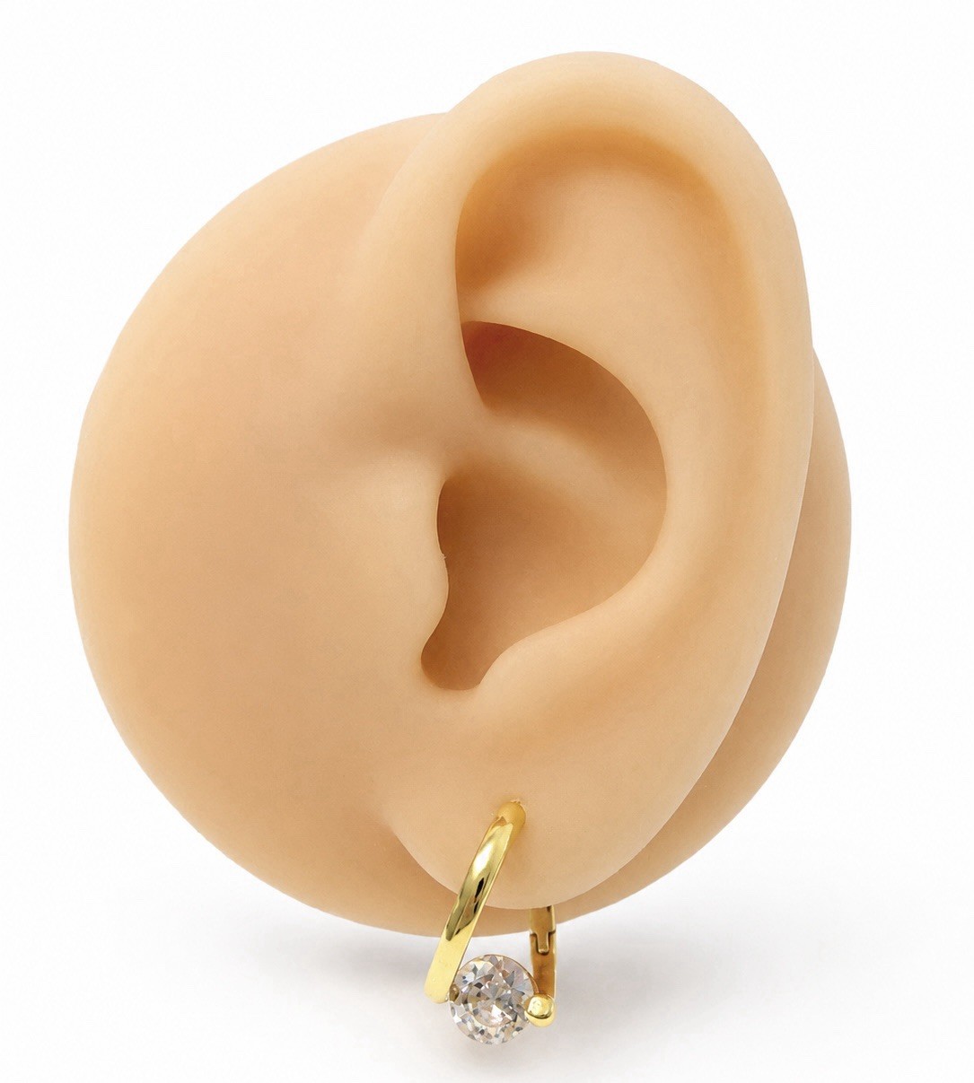 18K Gold Plated CZ Huggie Hoop Earrings Dainty Geometric Drop Hoop Earrings A40