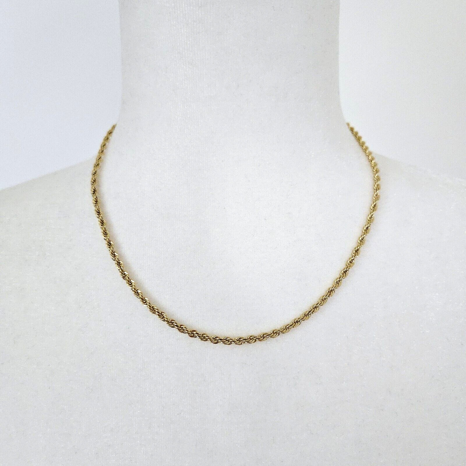 Vintage American Showcase Gold Plated Rope Chain Retro Classic Necklace 18″x 4mm