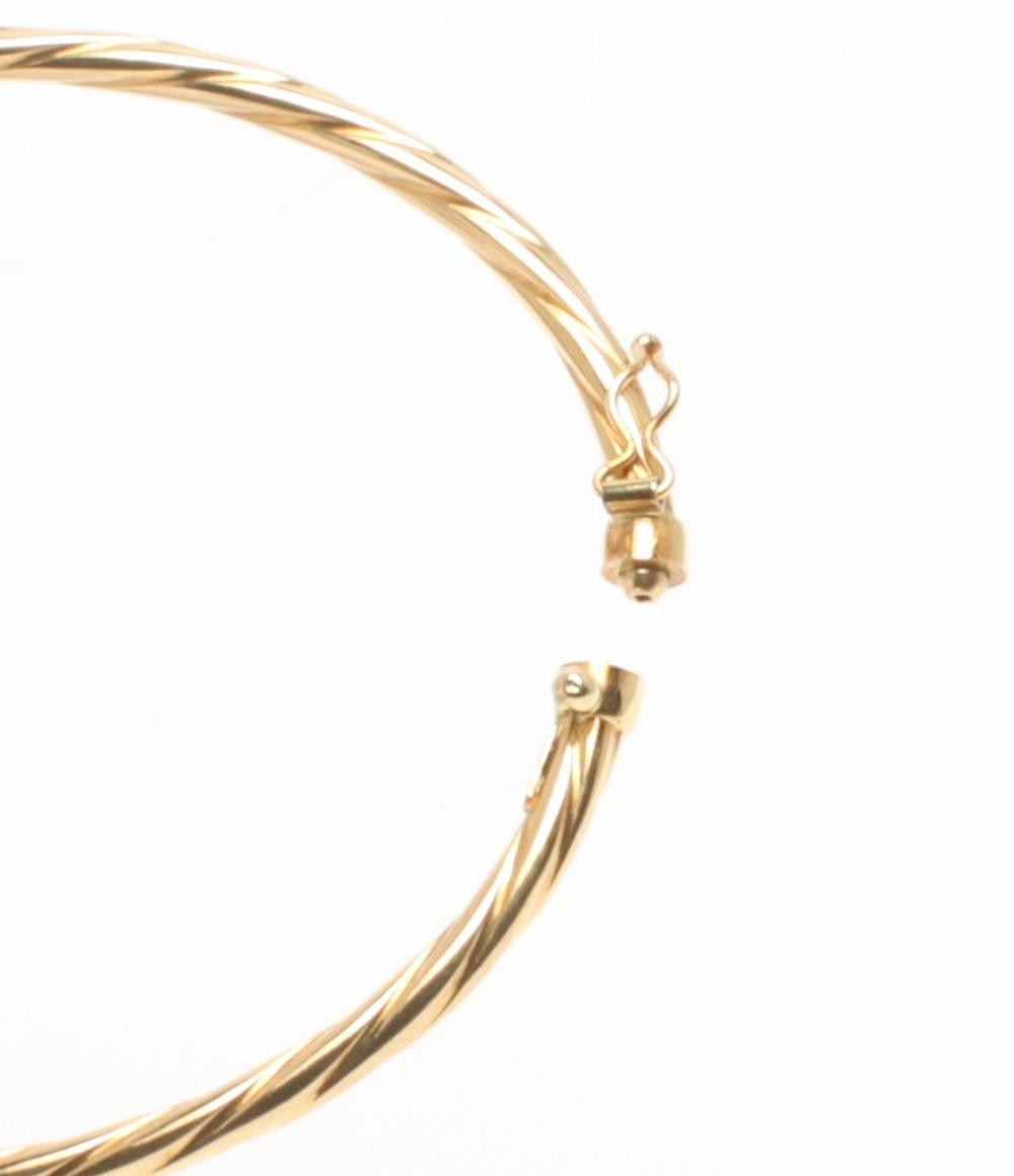 UNOAERRE Bangle Bracelet K18 Yellow Gold 16.5cm Authentic Italy Jewelry