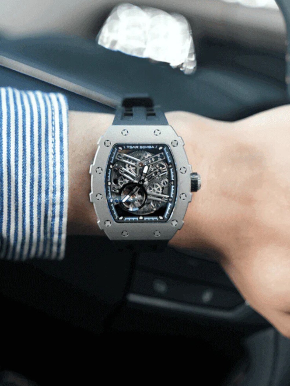 Tsar Bomba TB8208T-01 Mens Watch Elemental Titanium Automatic 43mm 5ATM