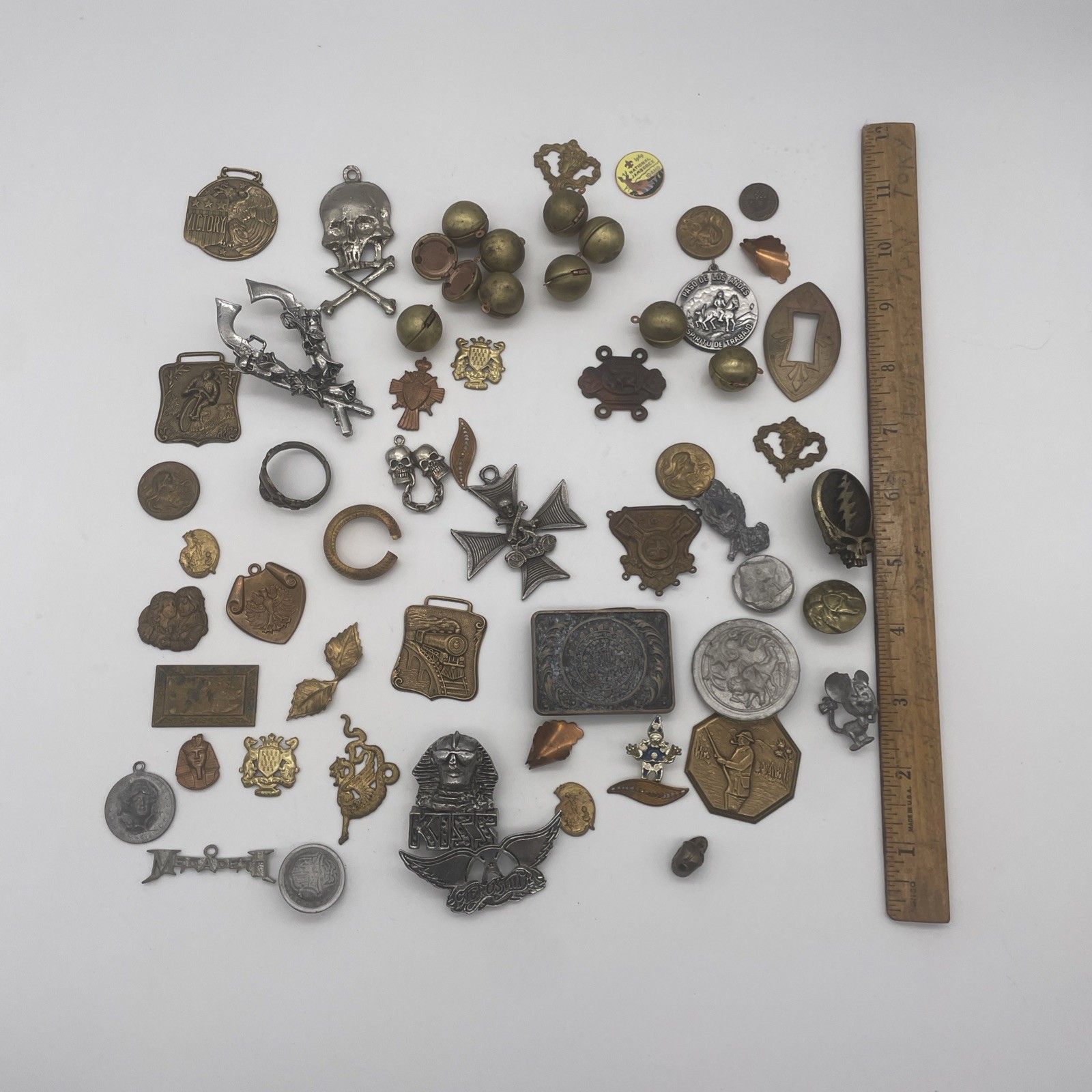 Vintage Metal Jewelry Making Findings Parts & Charms Mixed Lot
