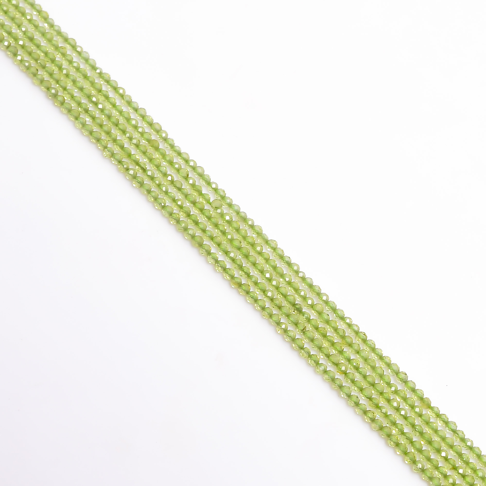 2 mm Natural Peridot Faceted Round Rondelle Beads For Jewelry 33 cm Strand EB-52