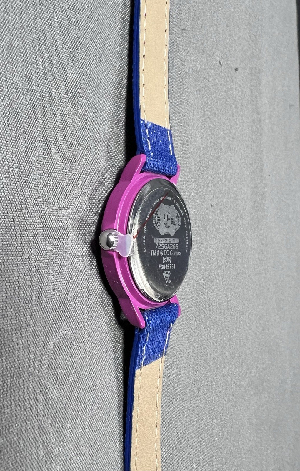 DC Comics Superman Supergirl Watch Denim Rhinestone 2006 New Battery Never Worn